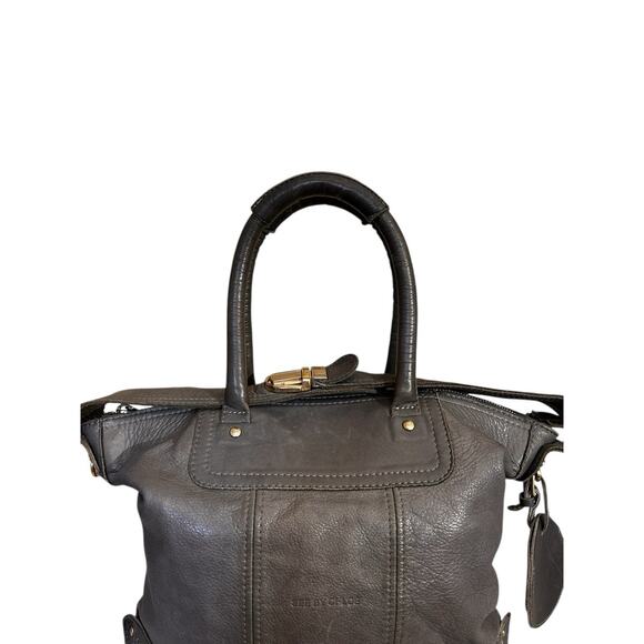 See By CHOLE Gray Leather Satchel Shoulder Handbag With Zips And Gold Hardware - Picture 6 of 16